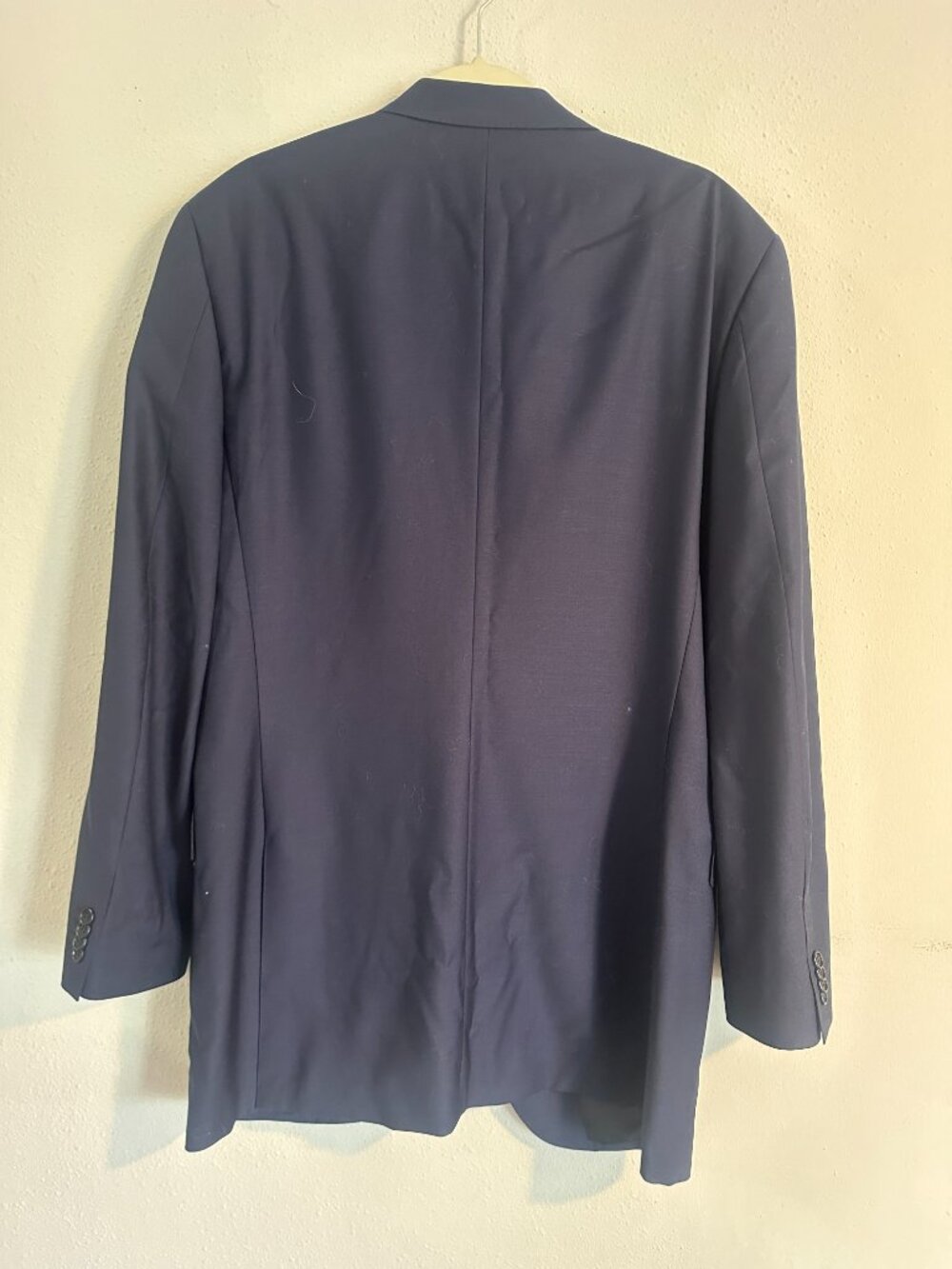 Mens Wool Blazer Navy Minimalist Classic Tailored Jacket L Old Money Quiet - Picture 4 of 8